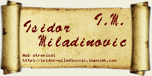 Isidor Miladinović vizit kartica